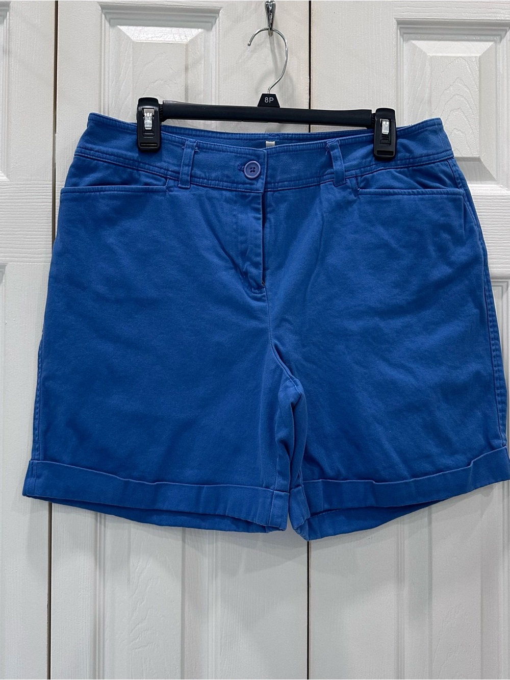 Jones New York Royal Blue High-Rise Cuffed Shorts